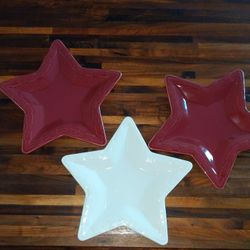 Longaberger Star Plates-Set Of 3