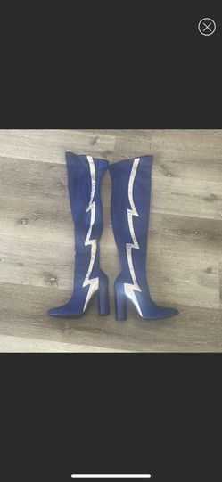 tall stretch denim boots
