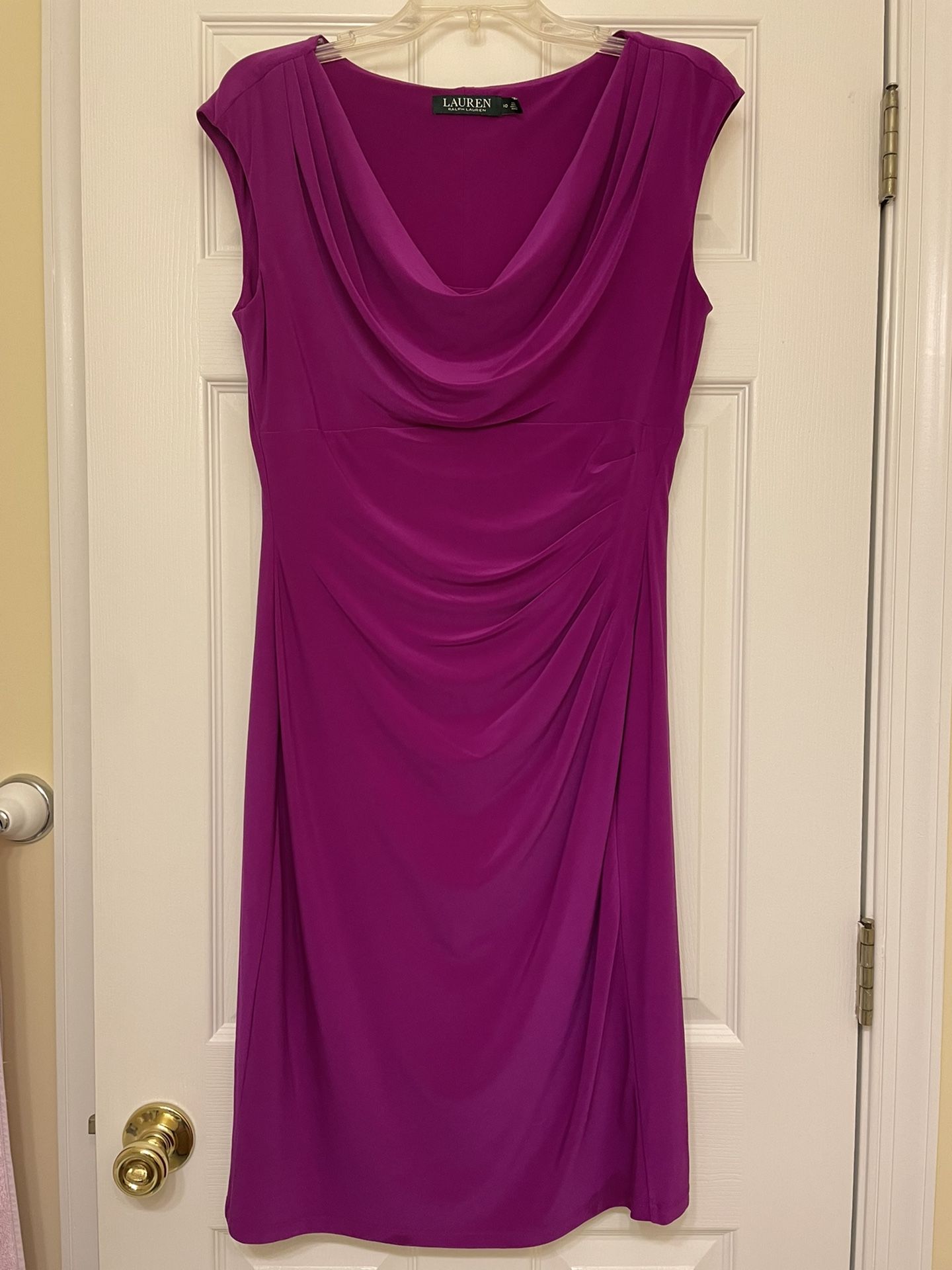 Ralph Lauren Ruched Scoop Neck Dress (Size 10)