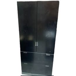 Black storage cabinet with two drawer lateral file