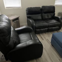 Leather Sofa And Chair Recliner Set