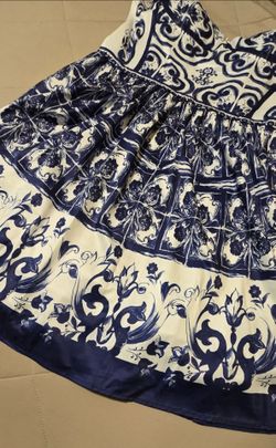 Blue n white Mediterranean style dress