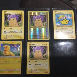 5 Rare Pikachu Pokémon Cards