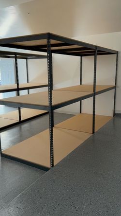Industrial Wide Span Warehouse Storage Stock Supply Shelves 96 in W x 48 in D Boltless Shelving Similar To Uline And Grainger Racks Delivery Available