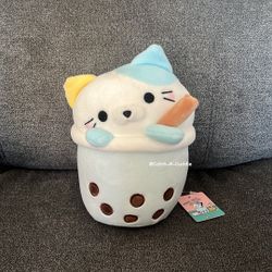 BRAND NEW Takashoji Bubble Tea Kitty Plush Blue 9" 