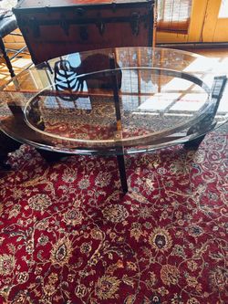 Oval Glass Top Coffee Table