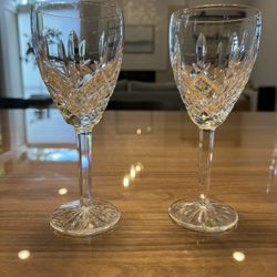 Pair Araglin Water Goblets Waterford Crystal 
