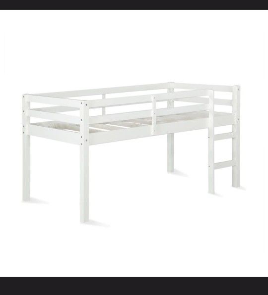 White Twin Loft Bed Frame
