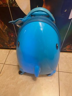 Rockland Jr. Kids' My First Hardside Spinner Luggage, Carry-On, Shark - See My Items 😀
