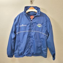 Super Bowl XLIII Jacket Mens NFL Transportation Full Zip Blue Windbreaker XL