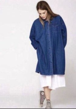 LACAUSA Oversized Jean Coat Jacket