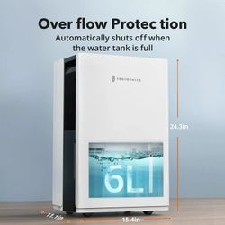 New TaoTronics 50 Pint Dehumidifier with Pump, Intelligent Humidity Control, 4,500 Sq. Ft. for Basements, Large Rooms, Bathrooms