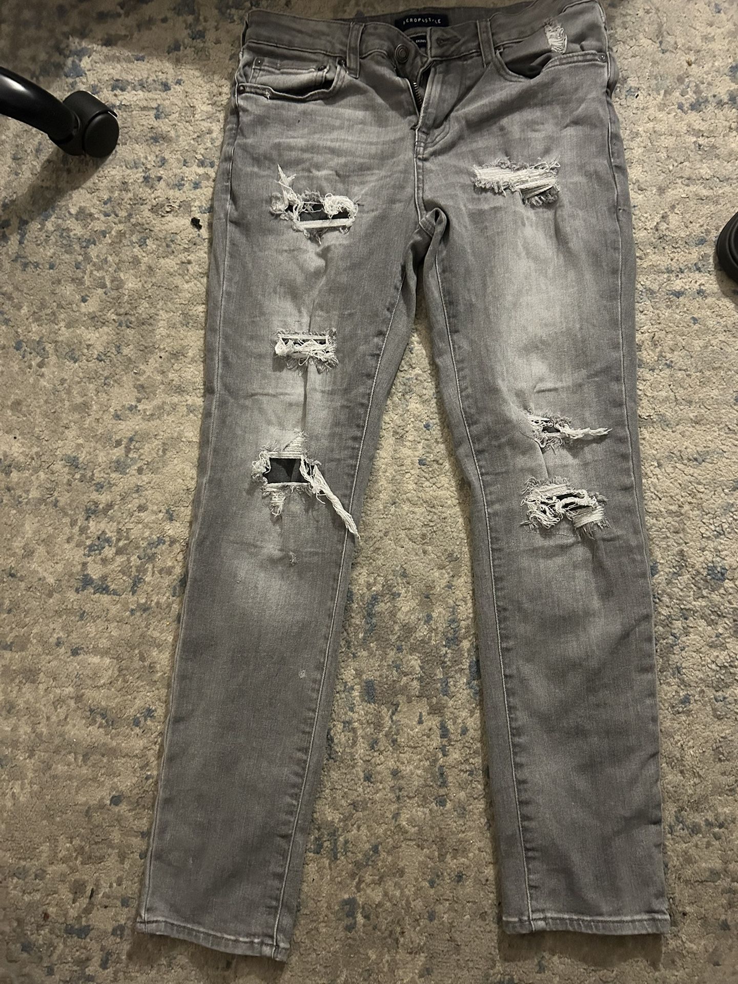 Gray And Black Jeans