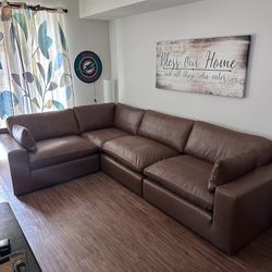 NEW Leather Cloud Couch Modular Sofa