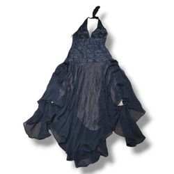 New BCBGMaxazria Dress Size 4 Silk Cocktail Dress Halter Top Dress Sleeveless Women's Dress Measurements In Description 