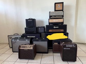 Guitar amps and speaker cabinets