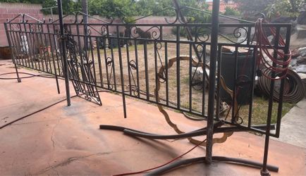 2- Wrought Iron Gates 1”x1” 19 Feet Long x 4’ 10.5” High never installed both need paint .
