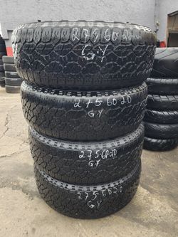 275 60R 20 GOOD YEAR WRANGLER A/T TIRES 2756020 USED TIRES (SET) MOUNT BALANCE INCLUDED