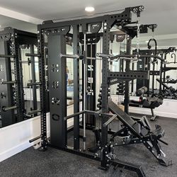 Smith Machine 500 | Adjustable Bench | 245lb Cast Iron Olympic Weights | 7ft Olympic Bar | Fitness | Gym Equipment | FREE DELIVERY/INSTALLATION 🚚 🛠️