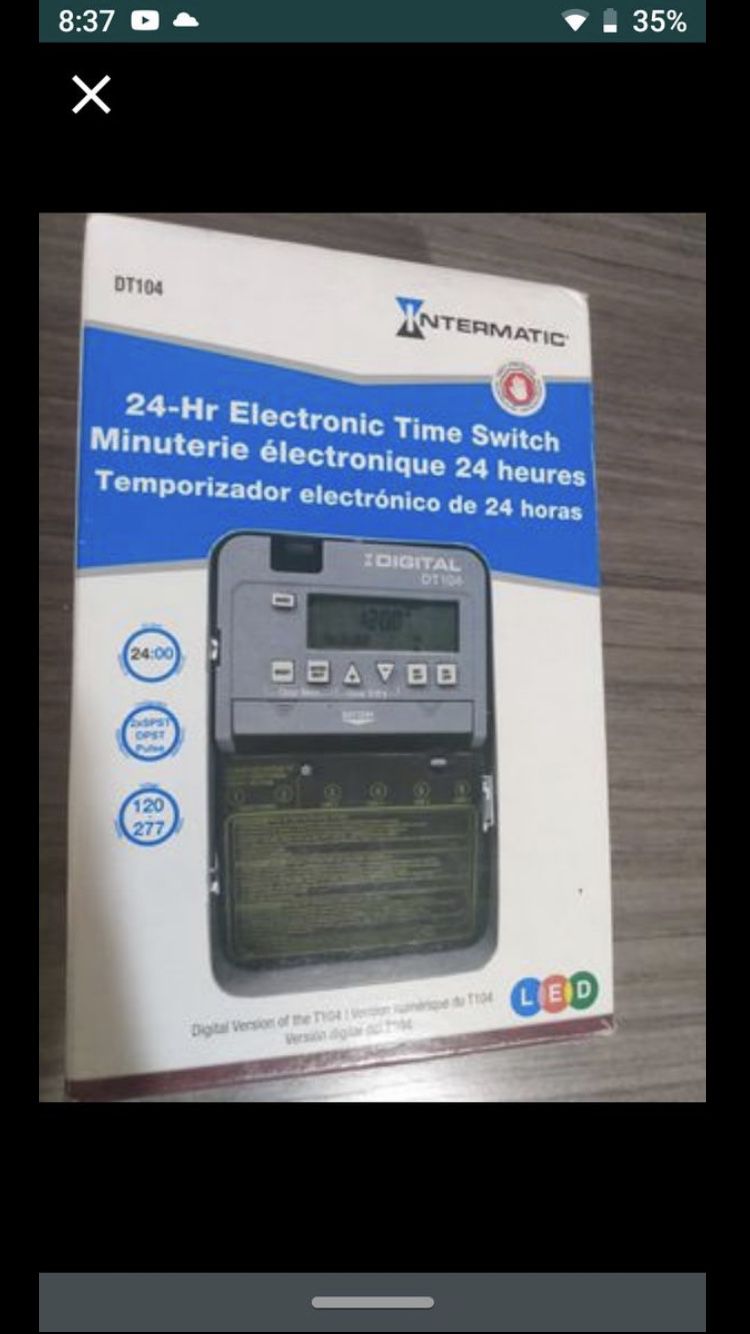 SUPER SALE PRICE!! Intermatic DT Series 2-Circuit 20 Amp 24 Hour Indoor Surface Mount Timer with Battery Backup BRAND NEW!!