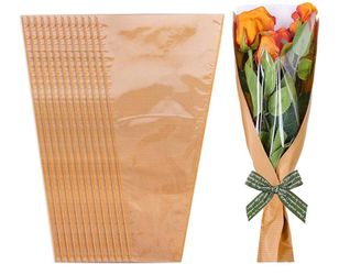 50Pcs Flower Wrapping Bags Mother's Day Kraft Paper Floral