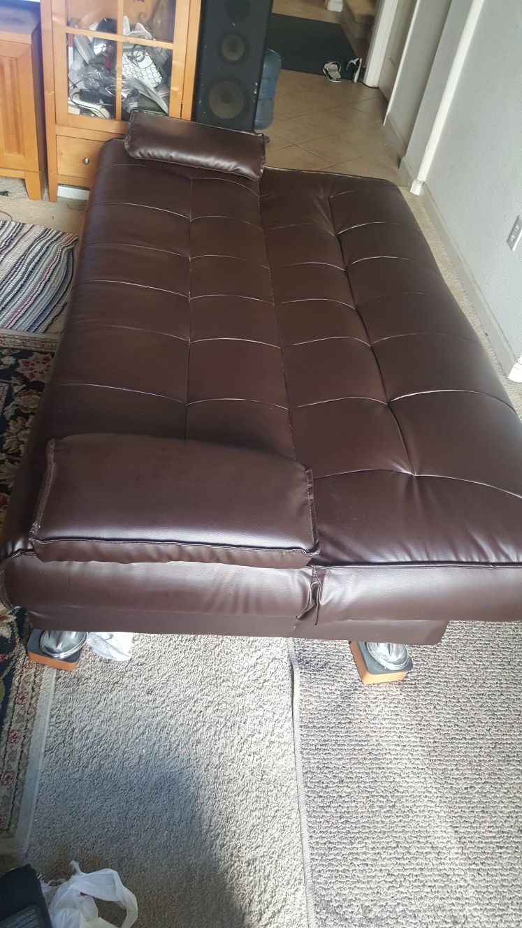 faux leather futon