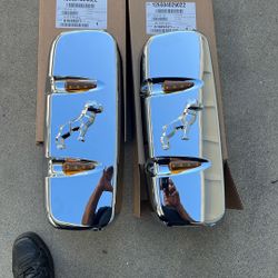 Two Brand New Right Hand Mirror Cover Assemblies For A Mac Truck