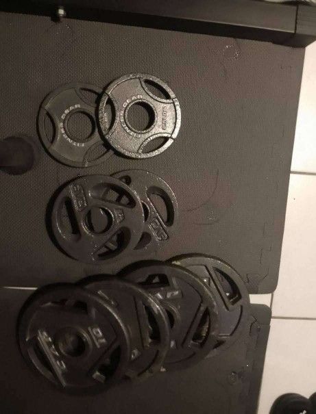 Olympic Weights, Bars, Bumper Plates, Station Tower, Step Platform, Squat Rack, Total Gym, Adjustable Bench