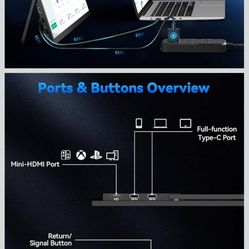 Premium Portable Monitor 1080P – HDMI/USB-C – Second Screen – Save $50+