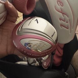 Women's Mizuno eFil 8 Club Set With Leather Cleveland Staff Cart Bag