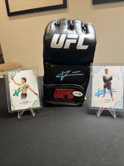 Quillan Salkilld Autographed Signed Gold Glove JSA Cert UFC And 2 Auto Cards
