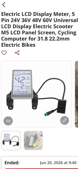 M5 ebike screen   24V, 36V, 48V, 60V systems.