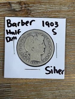 Barber Half dollar 1903-S silver coin
