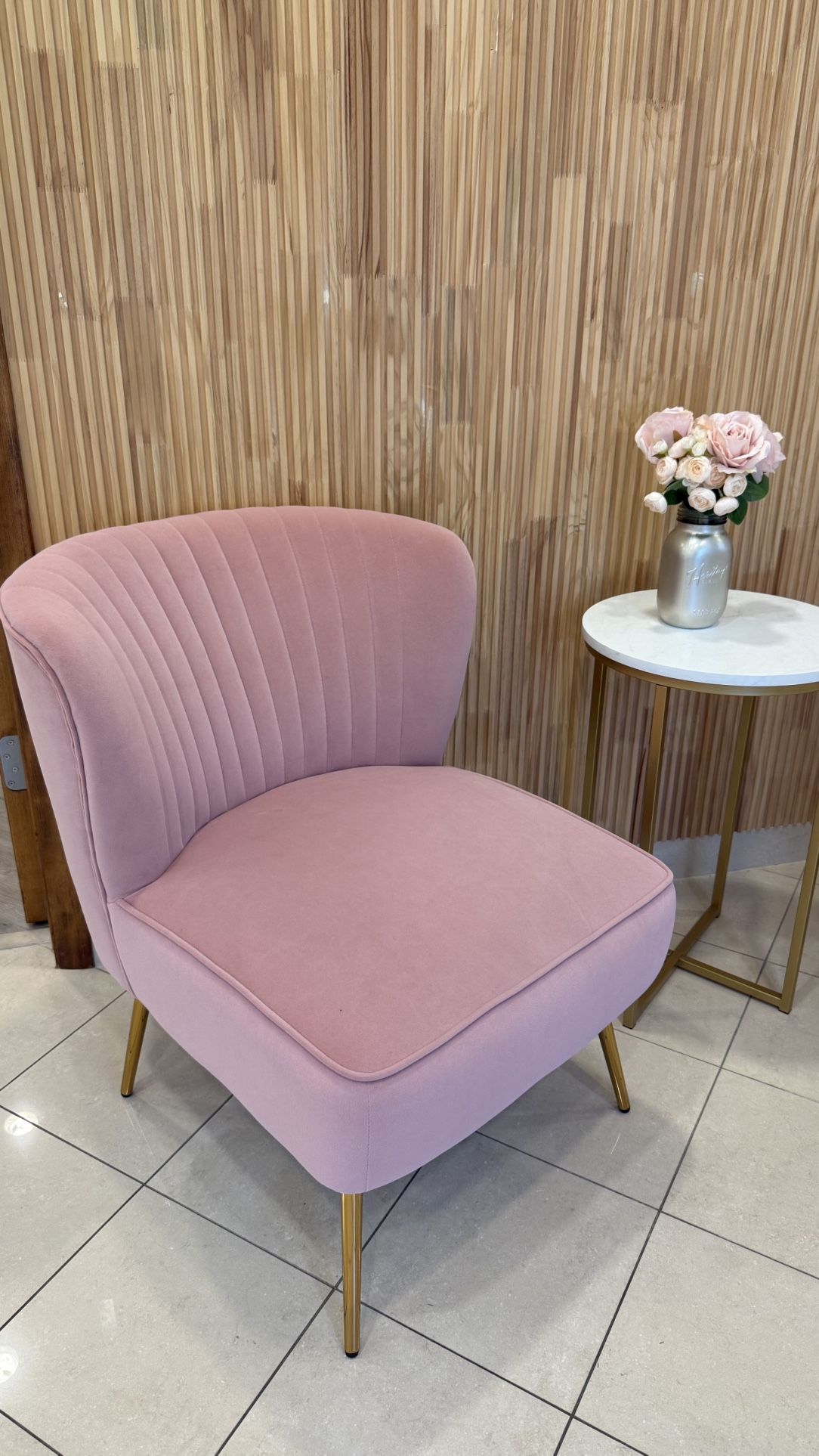Accent Chair Sofa Seat - Pink Velvet 