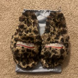 Leopard print balenciaga slides