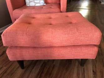 Joybird Orange Eliot Ottoman Non-Toxic Furniture