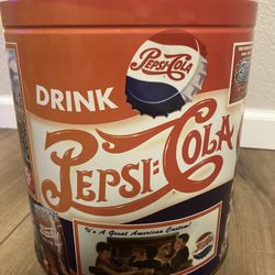 Vintage Pepsi Cola Popcorn Tin