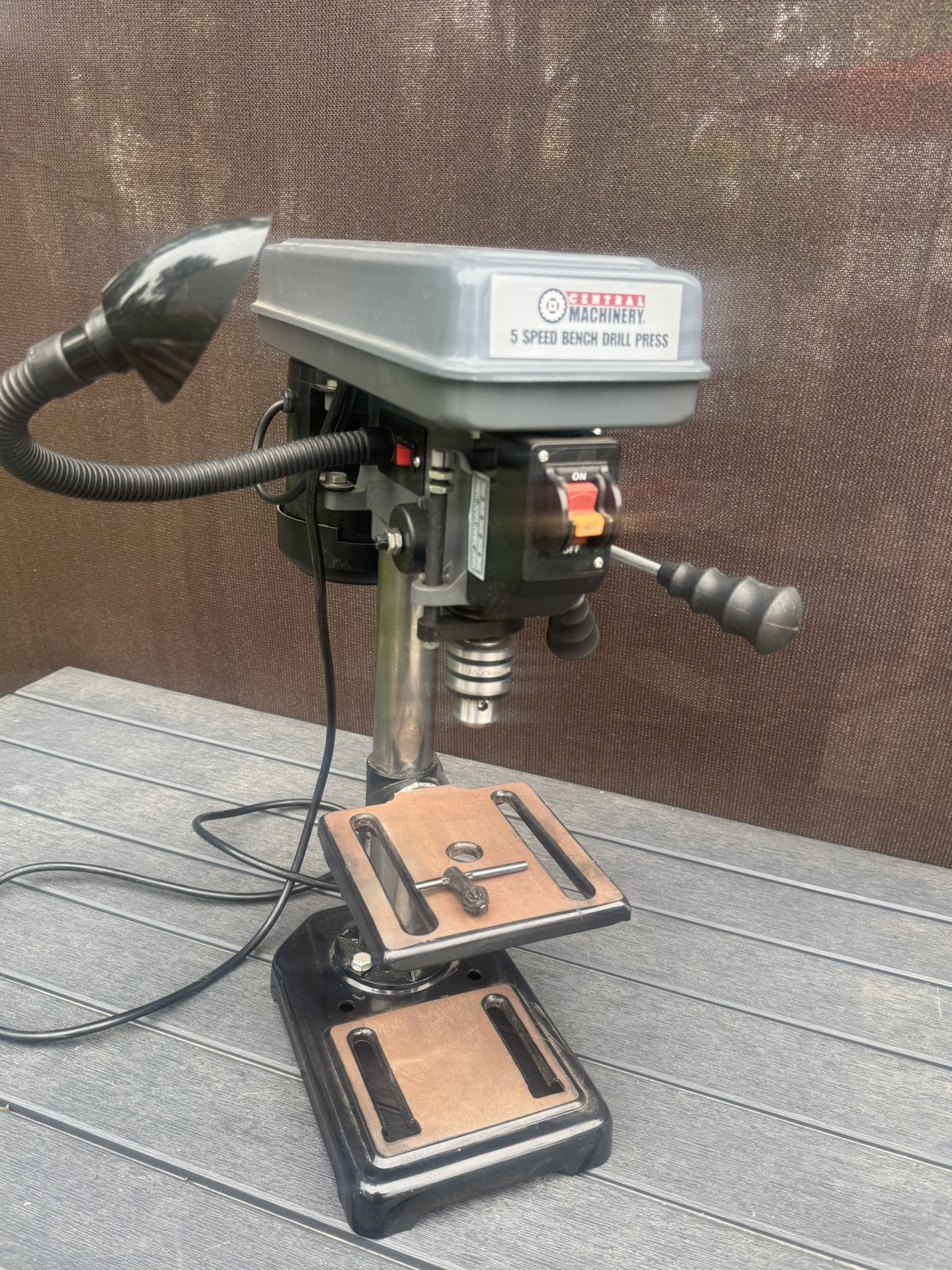Central Machinery 8” with Work Light 5-Speed Bench Drill Press