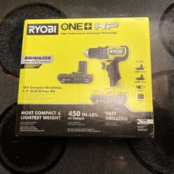Ryobi 18V Compact Brushless 1/2” Drill/Driver Kit