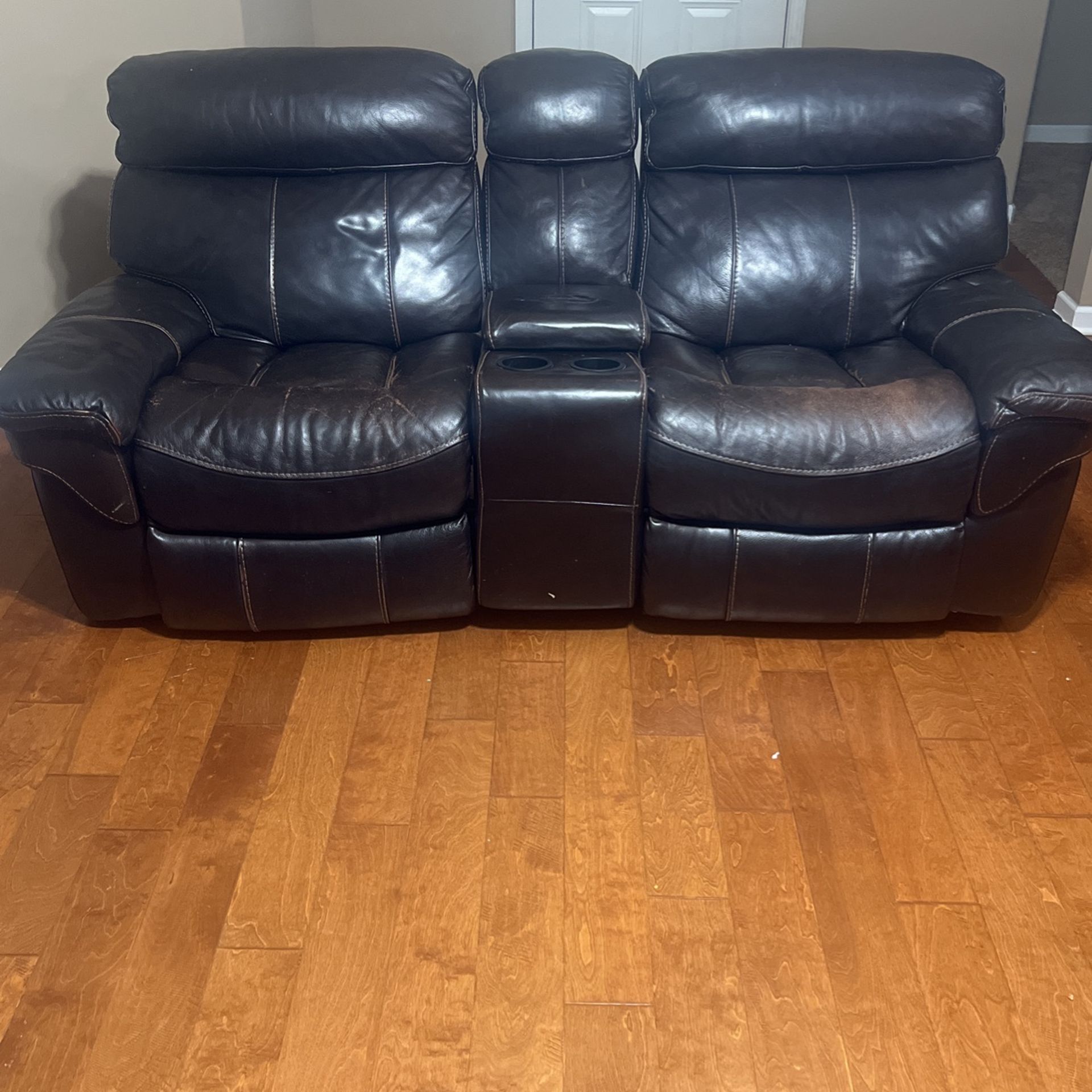 Genuine Brown Leather Couches