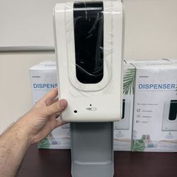 Automatic Touchless Soap Dispenser 1200ml Wall Mount with Drip Tray - Commercial Industrial Liquid Hands Free Motion Sensor - White