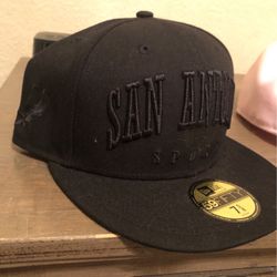 Blacked out SA Spurs Fitted Hat