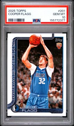 2025 Topps #201 Cooper Flagg Dallas Mavericks RC Rookie PSA 10 GEM MINT