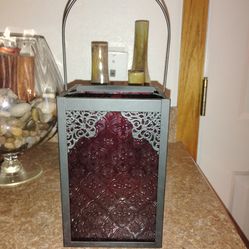 Tabletop Candle Holder! Red in color!