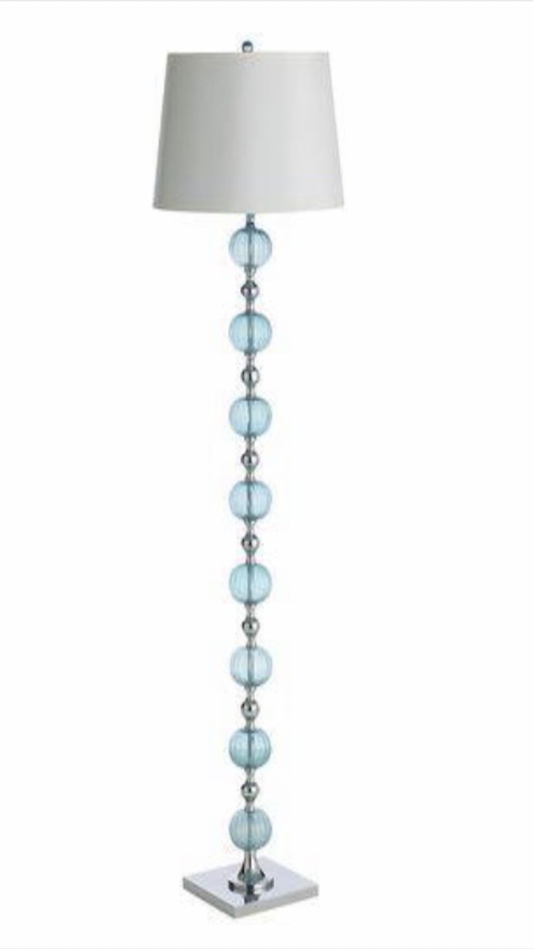 Pier 1 Aqua Glass Floor Lamp