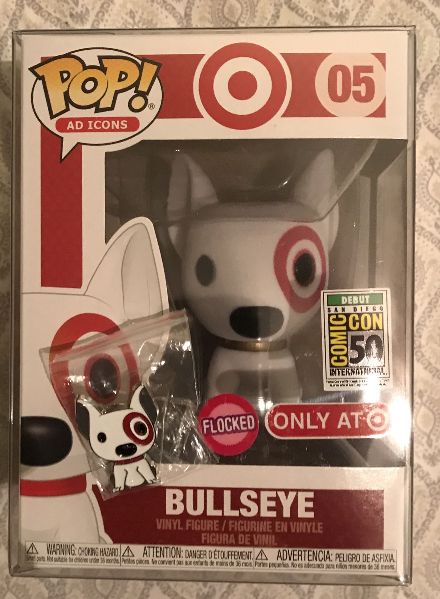 Funko POP Ad Icons! Target Bullseye Flocked SDCC Exc With Pin*