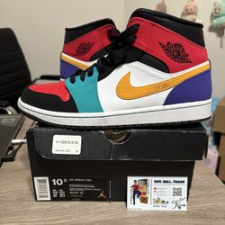 Size 10.5 - Air Jordan 1 Mid Bred Multi-Color 