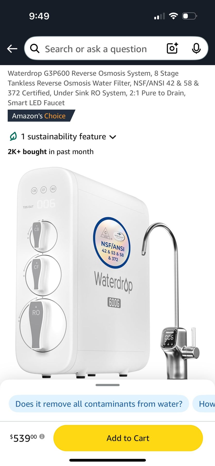 Reverse osmosis system