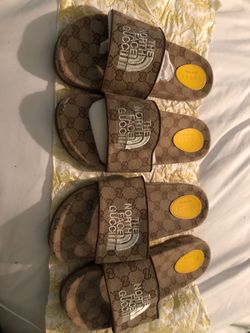 Gucci-The North Face Monogram slides size 43 & 44 Italy USA 10 & 10.5