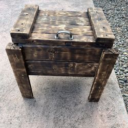 Handmade outdoor wood cooler